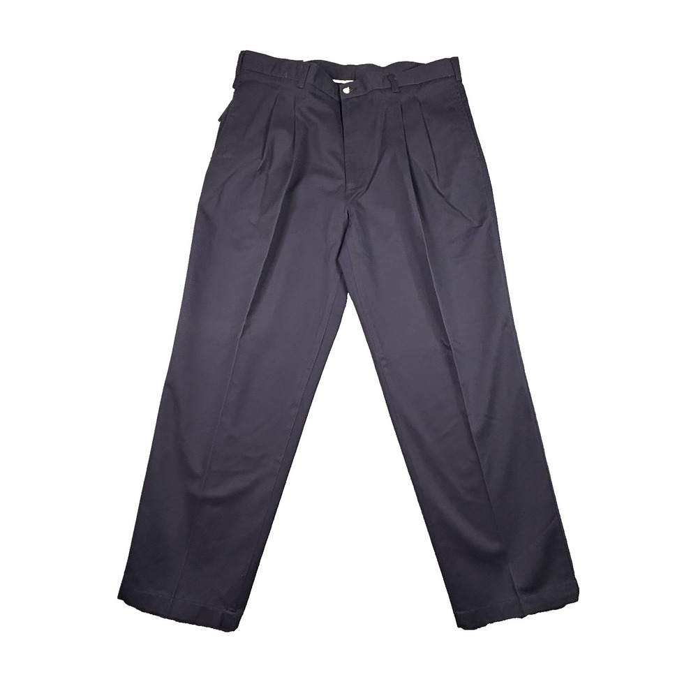 Flyers Authentic Men's 38x30 Dark Navy Pleated Front Cotton Khaki Pants SEE DESC